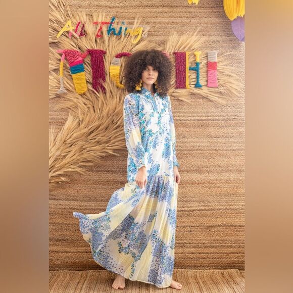 All Things Mochi Alona Floral Maxi Shirtdress – Size Large – Designer Statement - Picture 2 of 15